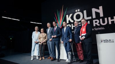 Gruppenfotos auf der Bühne