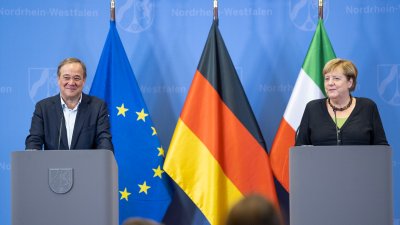 Bundeskanzlerin Angela Merkel und Ministerpräsident Armin Laschet im Märkischen Kreis und in Hagen