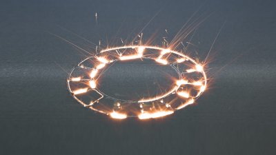 Eine Metallform glüht