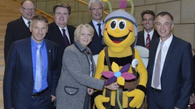 Maskottchen Tolbienchen zur Landesgartenschau Zülpich 2014