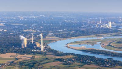 Rhein Landschaft Luftaufnahme