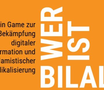 auf orangenem Hintergrund steht in weißer Schrift in Großbuchstaben "Wer ist Bilal?"