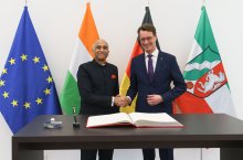 Ministerpräsident Hendrik Wüst empfängt den Botschafter der Republik Indien