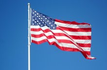 Flagge der USA am Fahnenmast