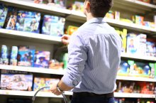 PHB Shopping Mann Spielzeug Regal Verbraucherschutz