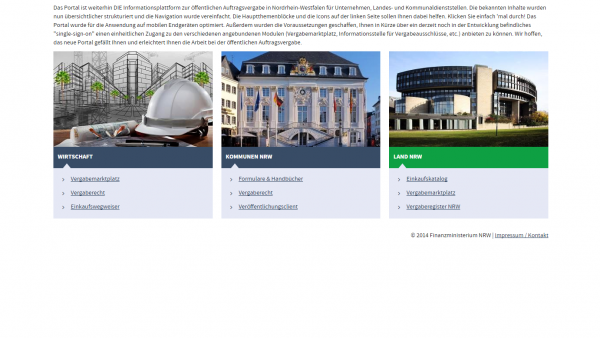 Website Vergabe.NRW