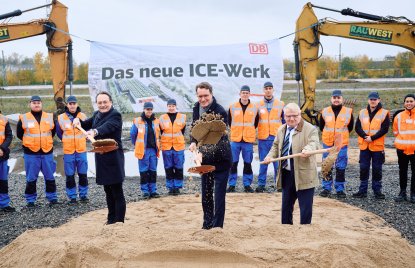 Ministerpräsident Hendrik Wüst bei Spatenstich für neues ICE-Werk in Dortmund