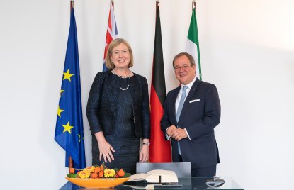Antrittsbesuch der Botschafterin von Australien, Lynette Wood, in der Staatskanzlei