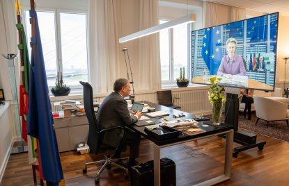 Austausch mit Kommissionspräsidentin Ursula von der Leyen über die Herausforderungen von Klima und Corona