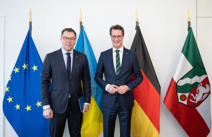 Ministerpräsident Hendrik Wüst empfängt den Botschafter der Ukraine Oleksii Makeiev