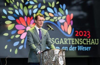 Ministerpräsident Hendrik Wüst eröffnet die Landesgartenschau 2023 in Höxter