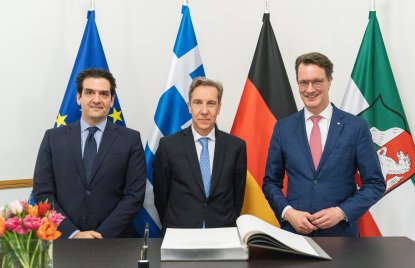 Ministerpräsident Hendrik Wüst empfängt den Botschafter Griechenlands