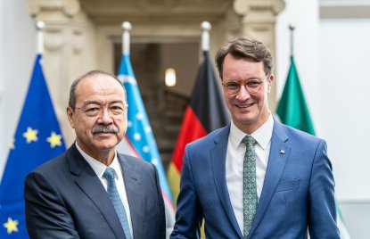 Ministerpräsident Wüst empfängt den Premierminister der Republik Usbekistan Abdulla Aripov