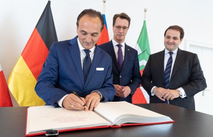 Ministerpräsident Hendrik Wüst empfängt den Präsidenten von Piemont Alberto Cirio