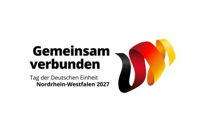 Schriftzug Gemeinsam verbunden - Tag der Deutschen Einheit Nordrhein-Westfalen 2026/2027