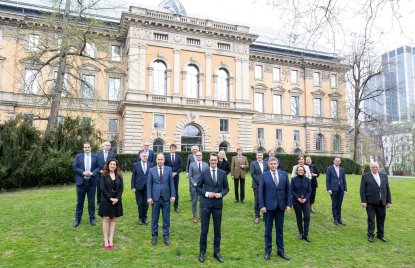 Der flämische Ministerpräsident Jan Jambon und seine Regierung zur dritten gemeinsamen Kabinettsitzung zu Gast in Düsseldorf - 29.03.2022