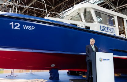 Rheinstreifenboot der Wasserschutzpolizei