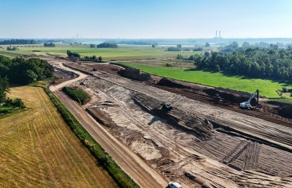 Baustelle des Deichbaus