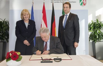 Ministerpräsidentin Hannelore Kraft trifft den oberösterreichischen Landeshauptmann Dr. Josef Pühringer