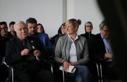 2017-05-05 Christina Kampmann diskutiert mit Friedensnobelpreisträger Lech Wałęsa  