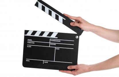 Bild Film Klappe schwarz weiß