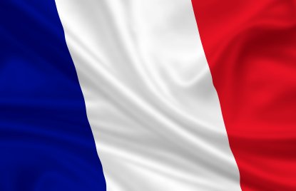 Die Flagge Frankreichs - Die Trikolore - Links blau, mittig weiß und rechts rot.