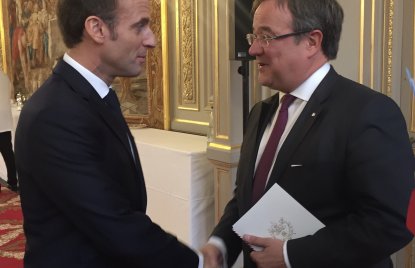 Ministerpräsident Armin Laschet trifft Emmanuel Macron zu einem Arbeitsessen