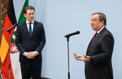 Ministerpräsident Armin Laschet empfängt den österreichischen Bundeskanzler Sebastian Kurz