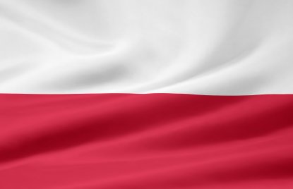 Nationalflagge Polens: waagerecht zweifarbig - oben weiß, unten rot.