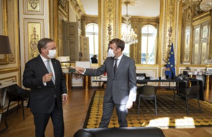 Der Kulturbevollmächtigte Armin Laschet trifft Emmanuel Macron