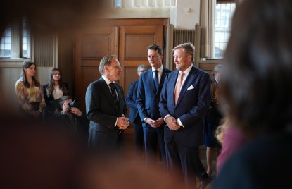 Gemeinsamer Besuch von König Willem-Alexander und Ministerpräsident Hendrik Wüst im Haus der Niederlande in Münster