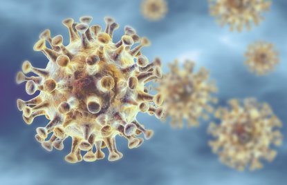 Animierte Grafik eines Corona-Virus