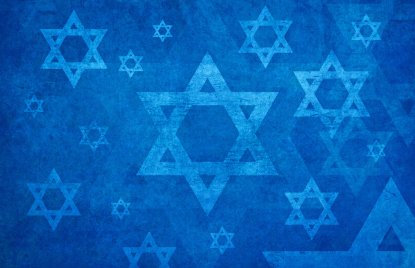 Davidsterne auf blauem Hintergrund